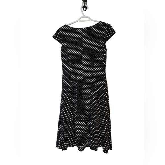 Joseph Ribkoff Polka Dot Fit & Flare Dress Size 6 Made in Canada Retro Classic - Picture 2 of 6